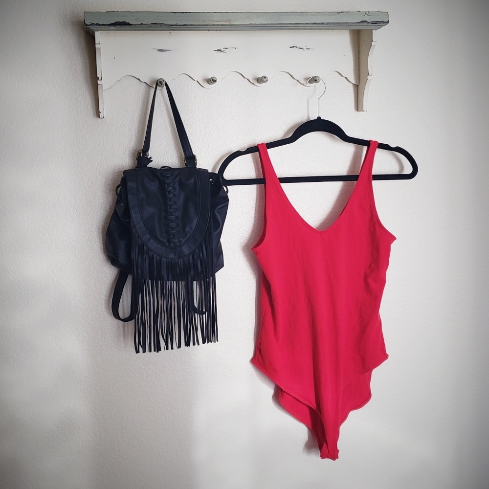 Wild Fable | Red V Neck Bodysuit